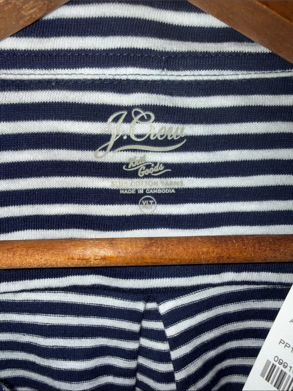 J. Crew Navy and White Striped Men's Button-Down Shirt